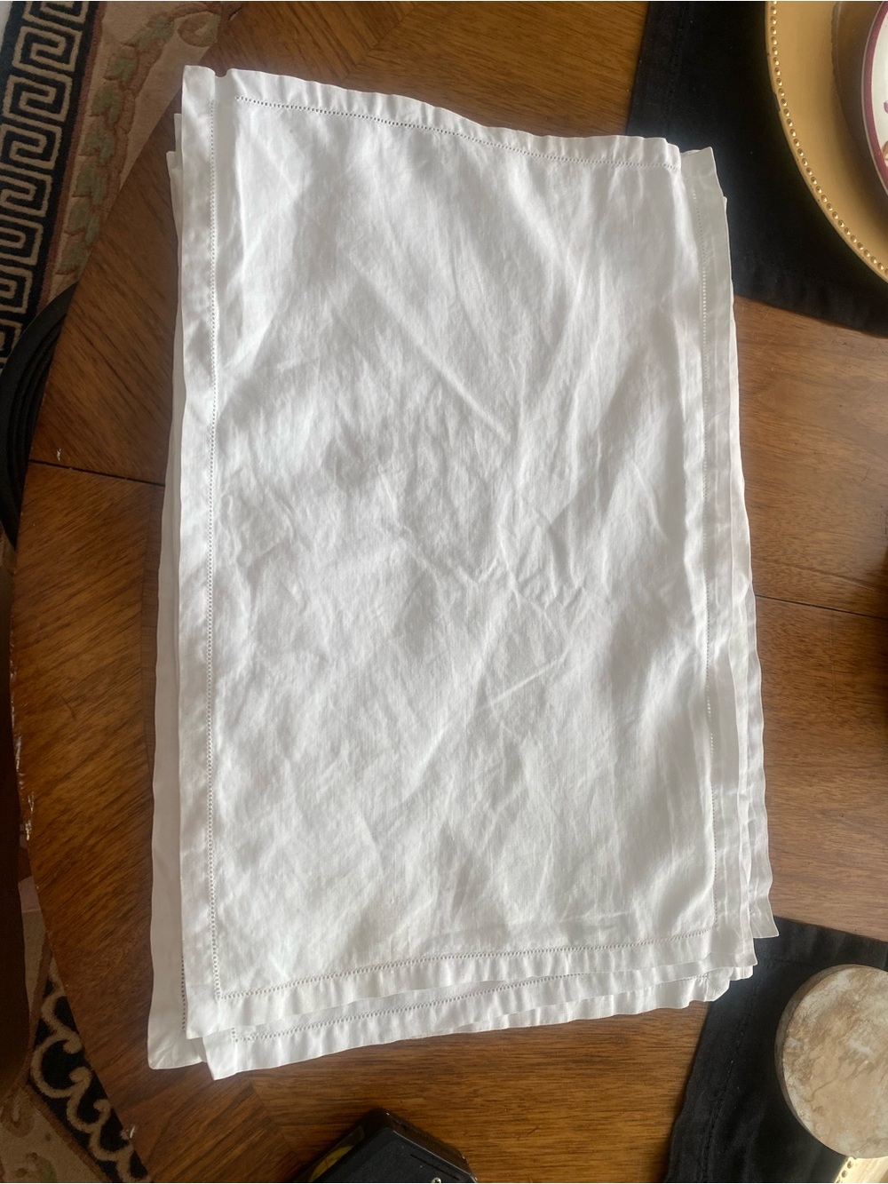 Classic White Linen Dinner Napkins - Set 8  of Linen Table Placemats